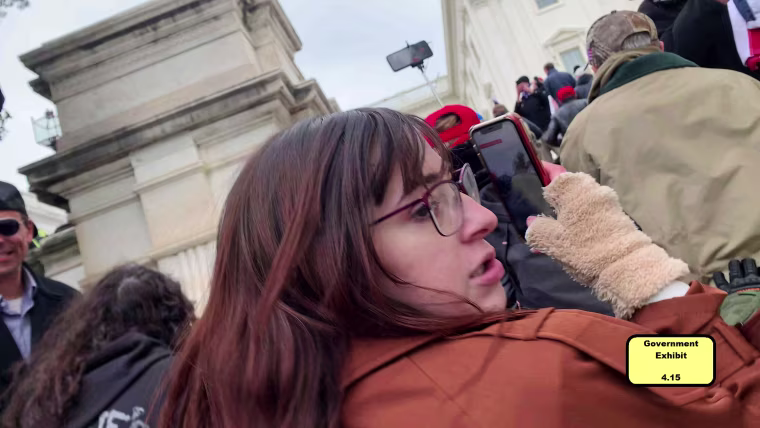 Riley Williams at the Capitol on Jan. 6, 2021.