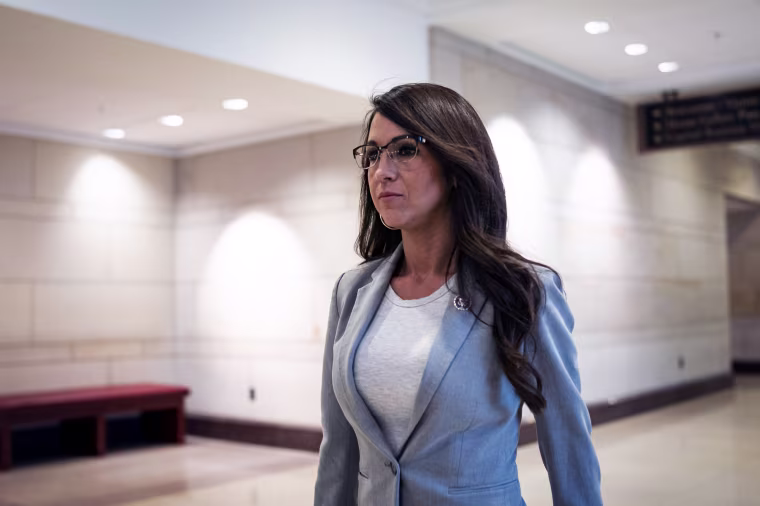 Lauren Boebert arrives to the House Republican caucus leadership elections at the U.S. Capitol, on Nov. 15, 2022.