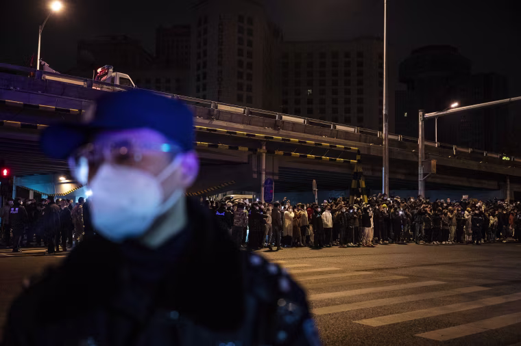 Image: Protest in Beijing Against China Covid Measures
