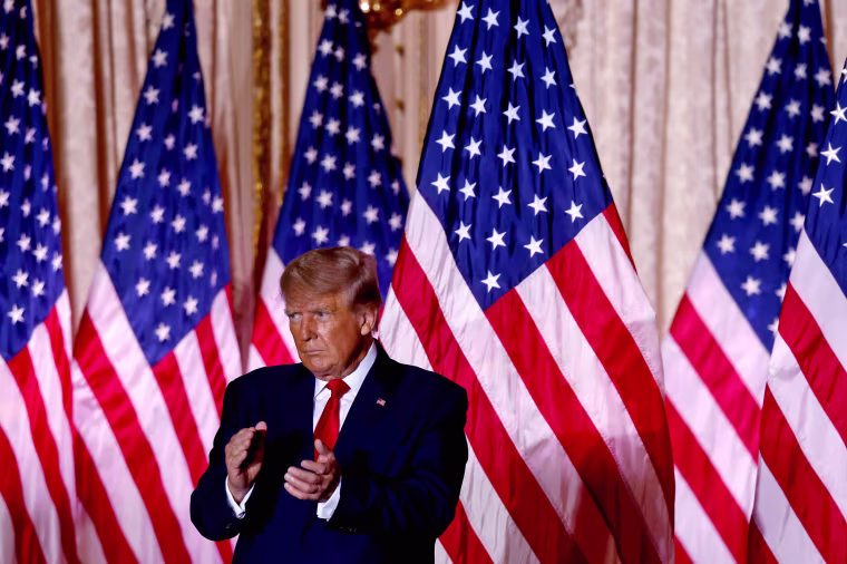 Former President Donald Trump speaks at the Mar-a-Lago Club in Palm Beach, Fla., on Nov. 15, 2022.