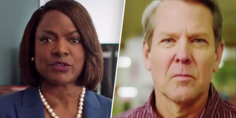 Rep. Val Demings, D-Fla., and Georgia Gov. Brian Kemp.