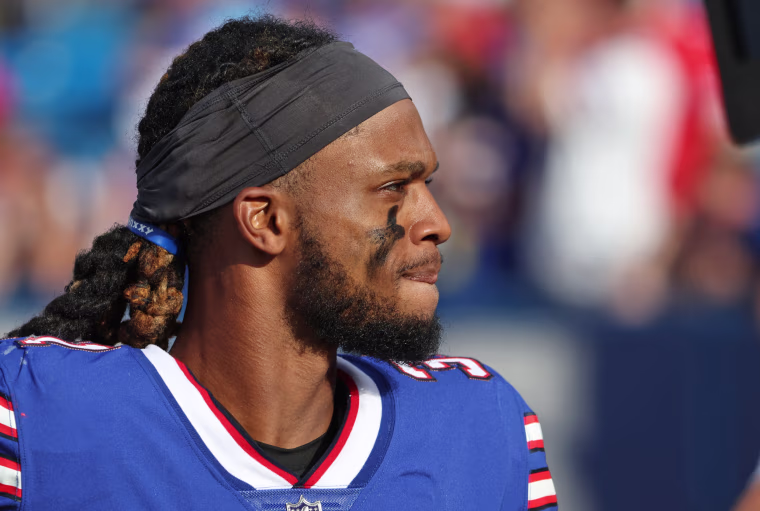 Damar Hamlin of the Buffalo Bills during a pre-season game on Aug. 13, 2022.