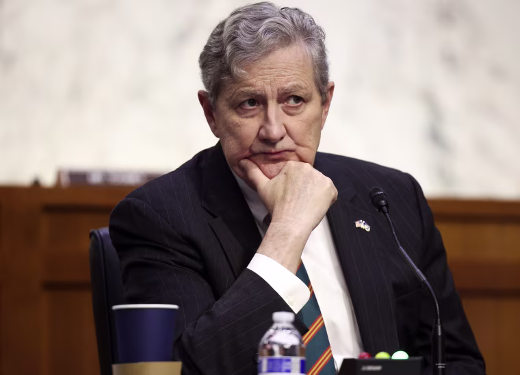 John Kennedy during a Senate Banking, Housing and Urban Affairs Committee hearing in Washington.
