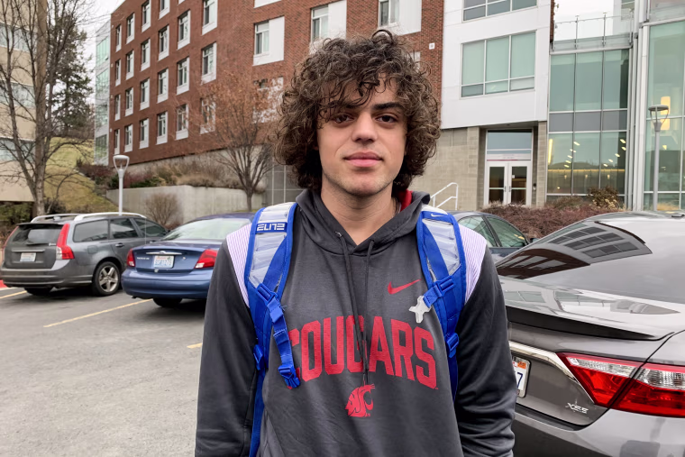 Brandon Moore, a freshman at Washington State University in Pullman, Wash.
