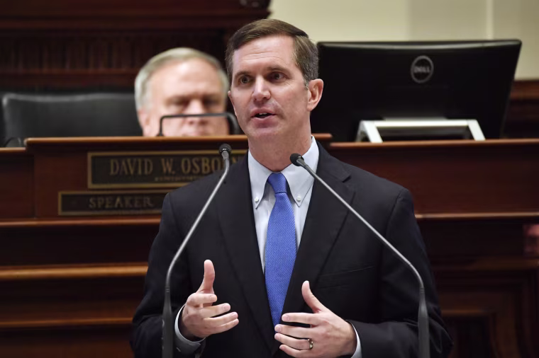 Gov. Andy Beshear delivers his State of the Commonwealth speech in Frankfort, Ky. on Jan. 4, 2023.