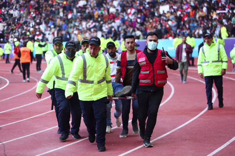 One person was killed and dozens injured when a stampede broke out outside the football stadium in southern Iraq hours before the Gulf Cup final, medical and security sources said. 