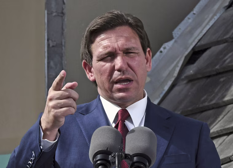 Florida Gov. Ron DeSantis speaks in Daytona Beach Shores on Jan. 18, 2023.