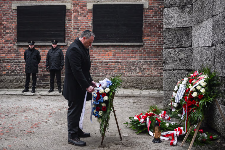 Commemorating Victims Of The Holocaust At Auschwitz Nazi Camp