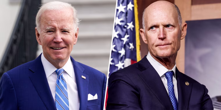 President Joe Biden. Florida Republican Sen. Rick Scott.
