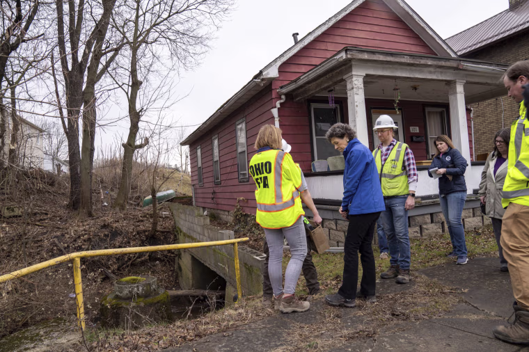Ohio EPA officials tour the damage in East Palestine, Ohio