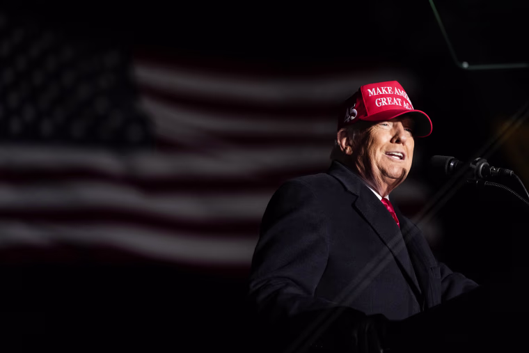 Donald Trump at a rally in Sioux City, Iowa