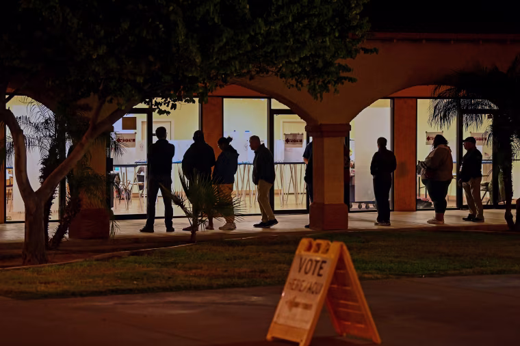 Voters Are At A Polling Station At The Guadalupe Mercado Shopping Mall In Guadalupe Arizona