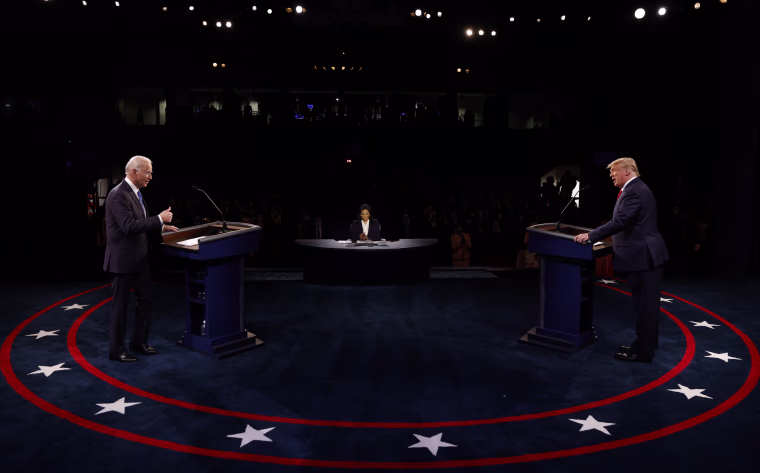 Donald Trump and Joe Biden in the final presidential debate in Nashville, Tenn.