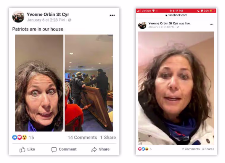 Screengrabs from the Facebook of Yvonne Orbin St Cyr.