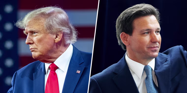 Former President Donald Trump and Gov. Ron DeSantis.