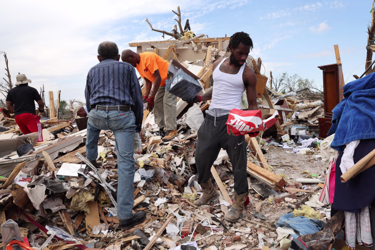 Residents continue to recover possessions from homes that were destroyed by a tornado in Rolling Fork, Miss.