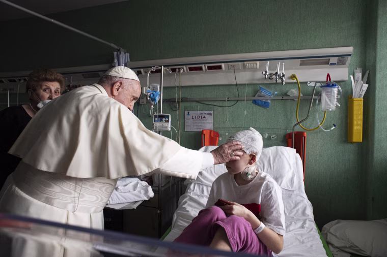 Pope Francis Visits Ukrainian Children At Bambino Gesù Hospital