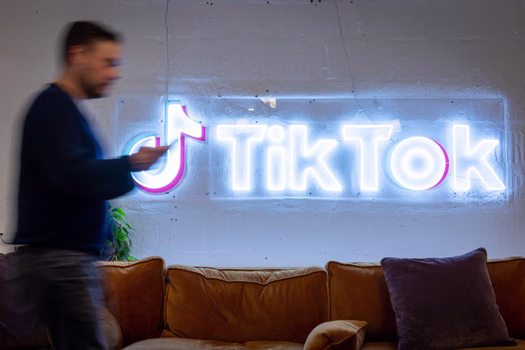 An employee at a TikTok office in London.