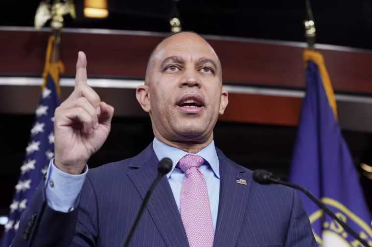 House Minority Leader Hakeem Jeffries speaks at the Capitol in Washington, D.C.