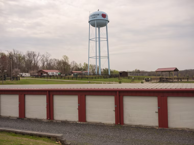 A water tower at Buckingham County, Va.
