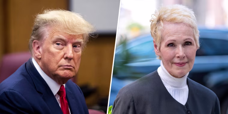 Former President Donald Trump and E. Jean Carroll.
