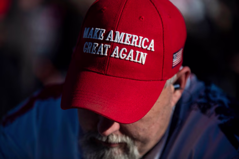 A Trump supporter at a rally in Conroe, Texas, on Jan. 29, 2022.