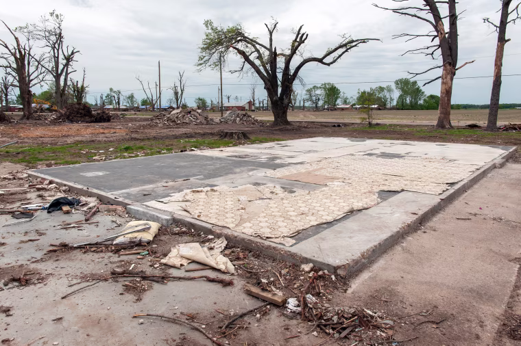 Tornado damage in Rolling Fork, Miss. on April 23, 2023.