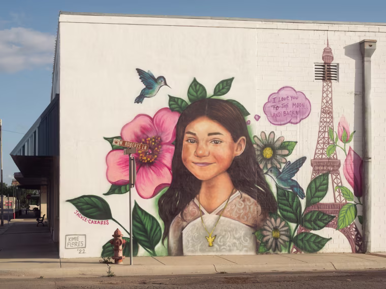 A mural in Uvalde, Texas, honoring 9-year-old Jacklyn Cazares.