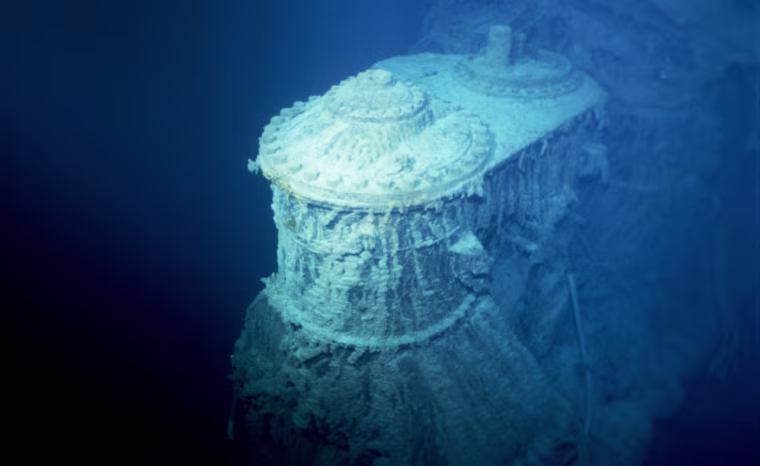 Image: A Titanic boiler in the wreckage in 1996.