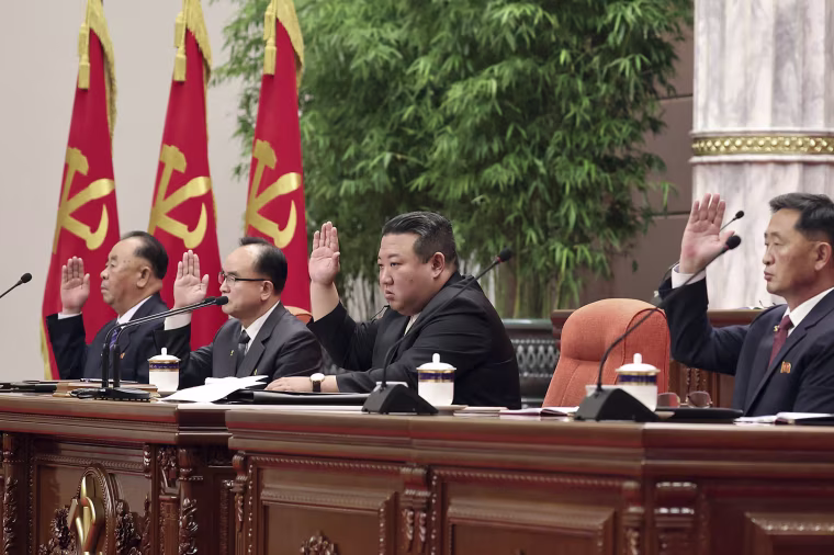Independent journalists were not given access to cover the event depicted in this image distributed by the North Korean government. The content of this image is as provided and cannot be independently verified.