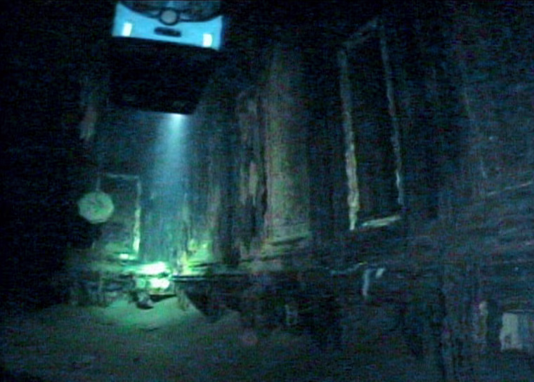 Image: Titanic's dining room from 2003 footage.