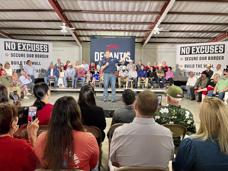 Florida Gov. DeSantis spoke at a Veterans of Foreign Wars hall during his trip to Texas.
