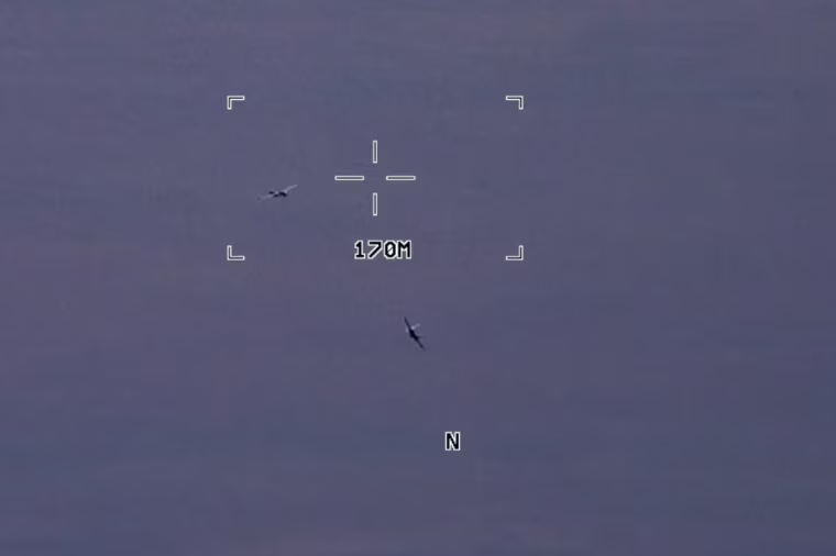 Russian jets harrass an American drone over Syria on July 5, 2023.