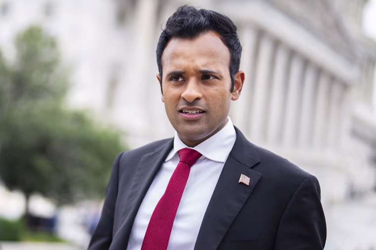 Vivek Ramaswamy, Republican candidate for president, is interviewed outside the U.S. Capitol on Thursday, June 22, 2023.