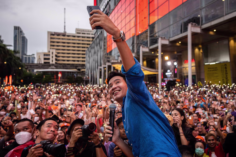 Leader Of Move Forward Party, Pita Limjaroenrat, Meets Public Ahead Of Parliament's Prime Ministerial Vote