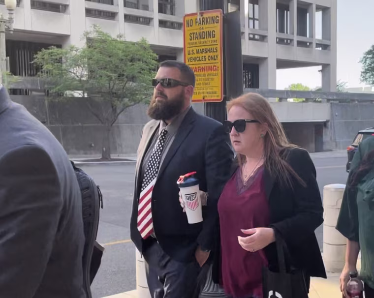 Christopher Alberts leaves court in Washington, D.C.