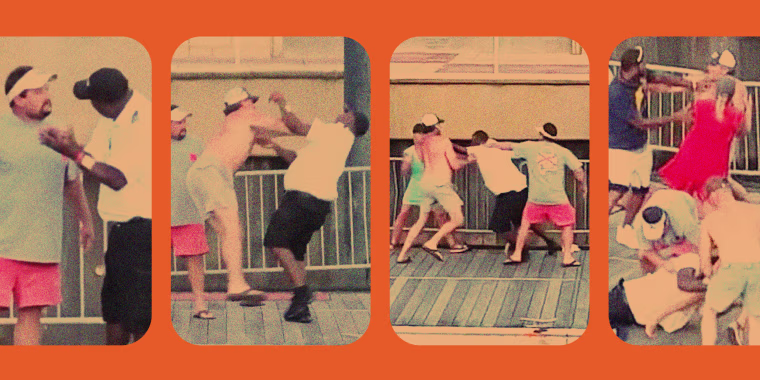 Images and screengrabs from social media of the fight at a dock in Montgomery.