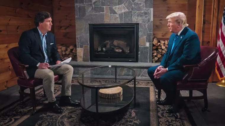 Tucker Carlson sits down for an interview with former President Donald Trump.