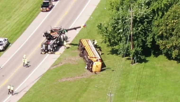 Ohio school bus crash: Child killed and over 20 injured on way to first day of elementary school