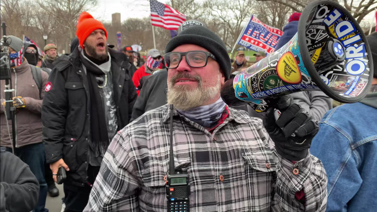 Joe Biggs outside the Capitol on Jan. 6, 2021.