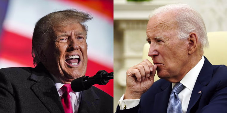 Former President Donald Trump and President Joe Biden.