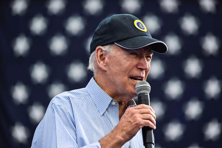 Image: President Joe Biden speaks during Labor Day celebrations in Philadelphia on Sept. 4, 2023.