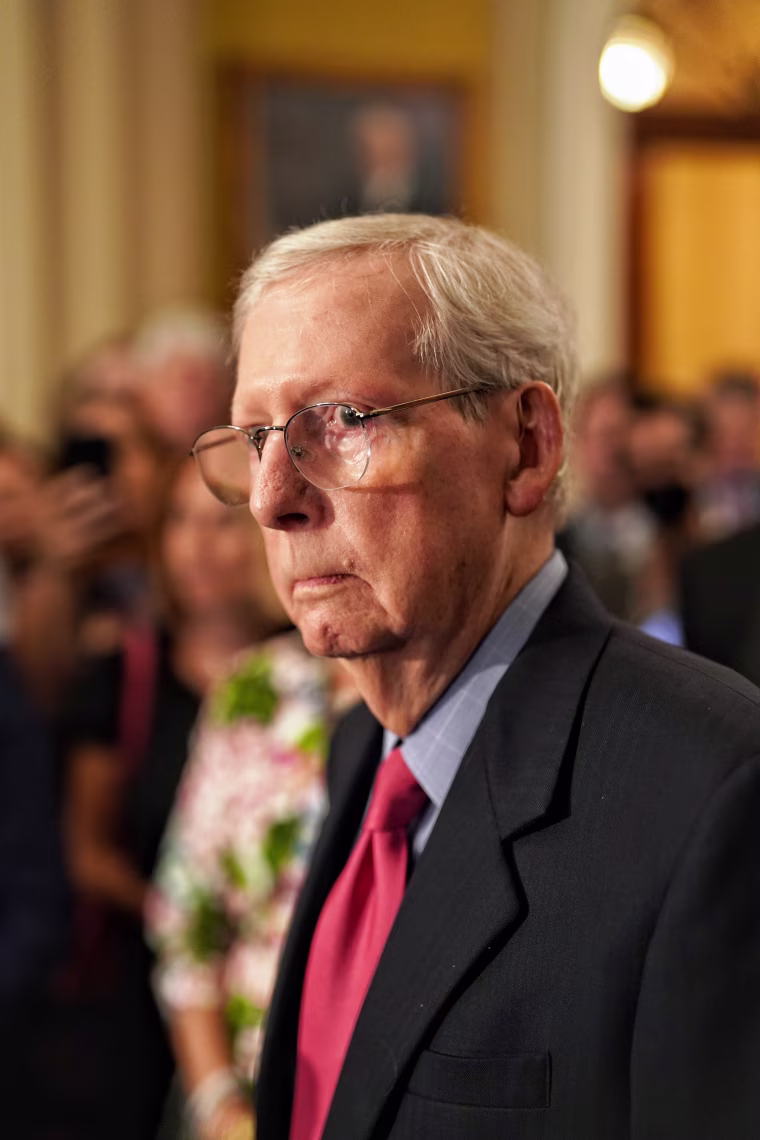 Senate Minority Leader Mitch McConnell, R-Ky., at the Capitol on Sept. 6, 2023.