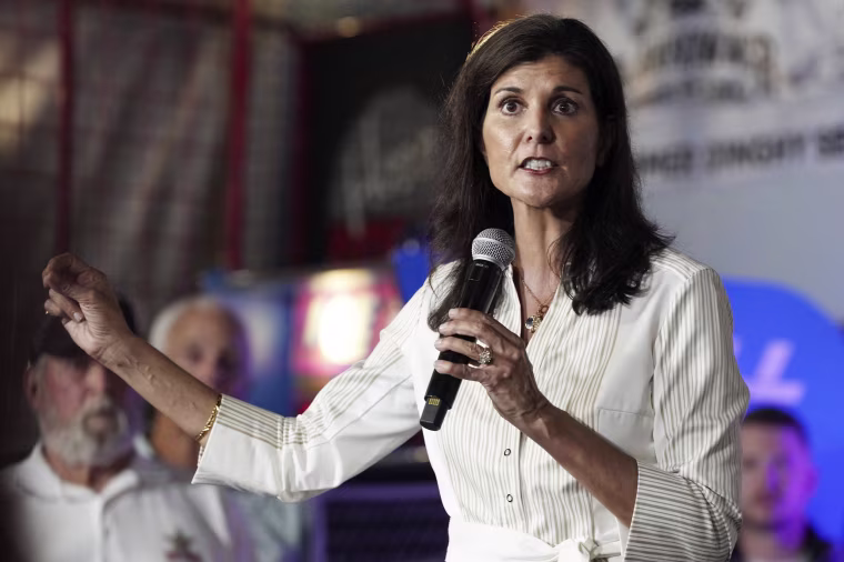 Former Gov. Nikki Haley speaks at a campaign event