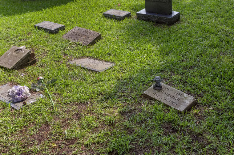 Image: The gravestone for "Baby Girl" Kozobarich at the "Baby Heaven" cemetery in Jacksonville, N.C.