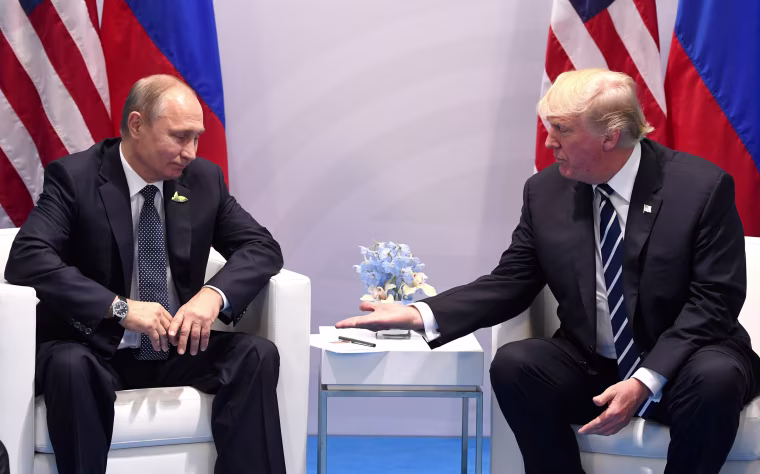 Then-President Donald Trump and Russia's President Vladimir Putin during a meeting on the sidelines of the G20 Summit in 2017.