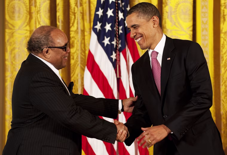 President Barack Obama and Quincy Jones at the White House.