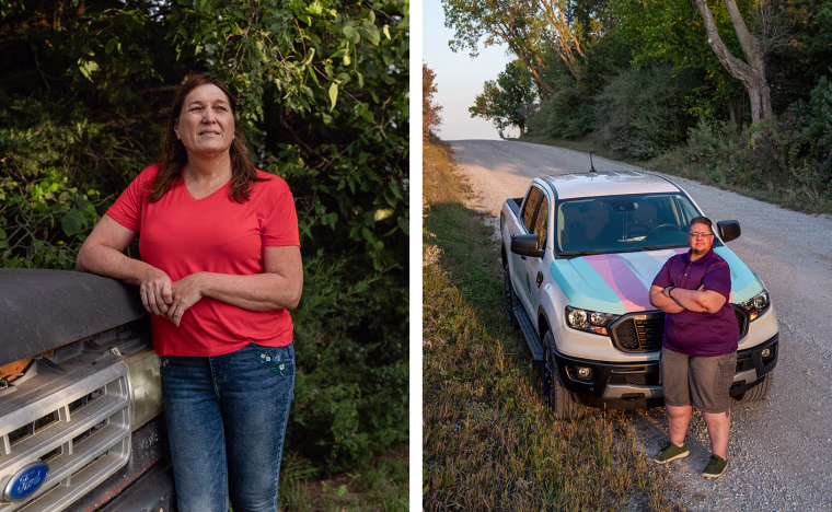 A side-by-side image of Ashley Swartz and Eli Rigatuso.