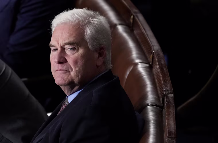 House Majority Whip Rep. Tom Emmer, R-Minn., ahead of the third vote for Rep. Jim Jordan's speakership bid.