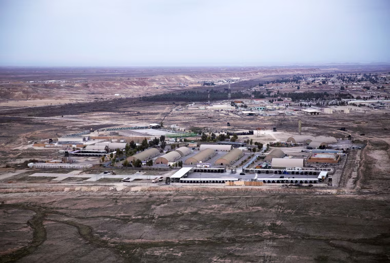 An aerial view of Ain al-Asad air base.